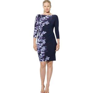 Lauren Ralph Lauren Floral Print Jersey Sheath Dress, Women's Size 18W